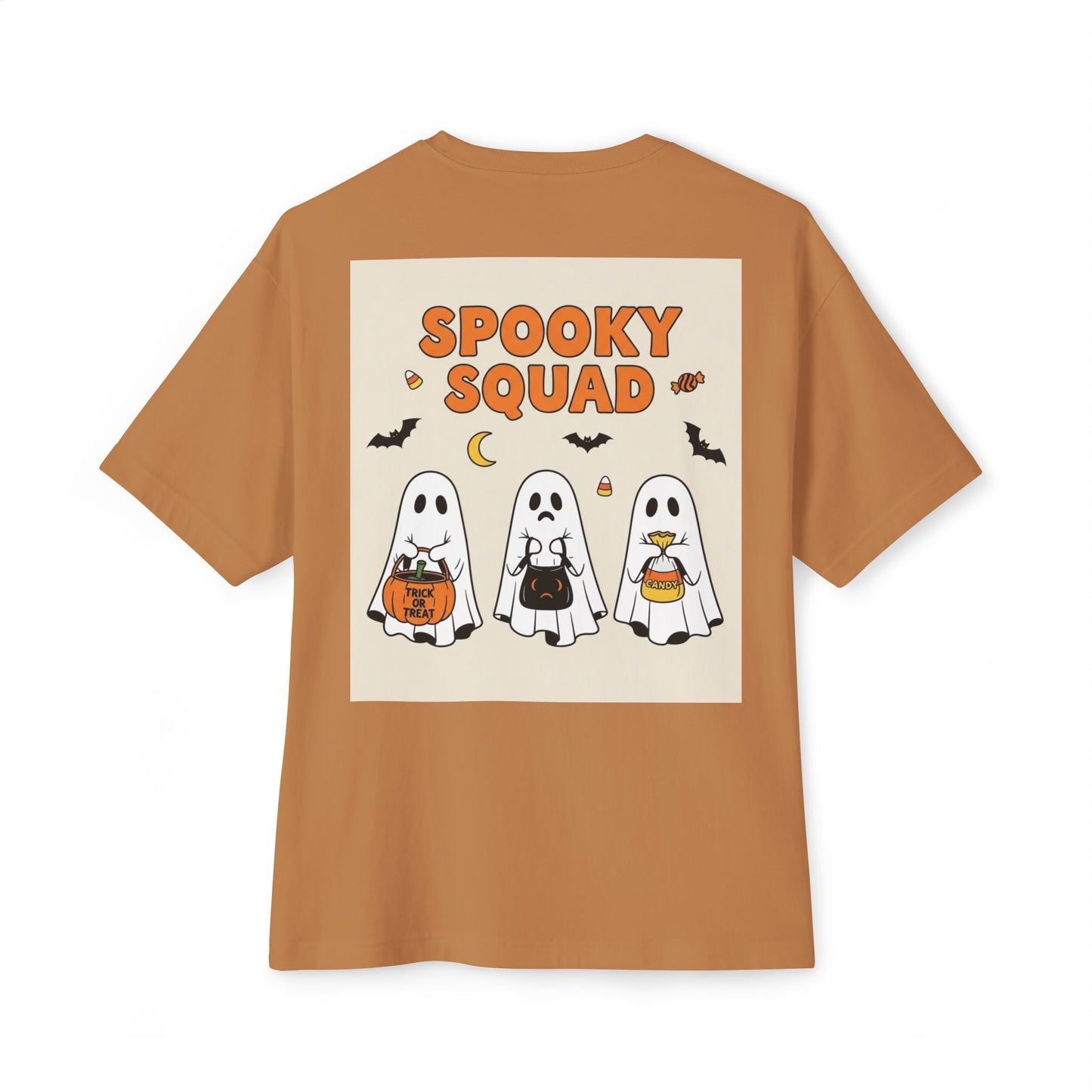 Spooky Squad Unisex Oversized Tee, Halloween Ghost Shirt, Cute Fall Apparel, Festival Wear, Cozy Casual Tee