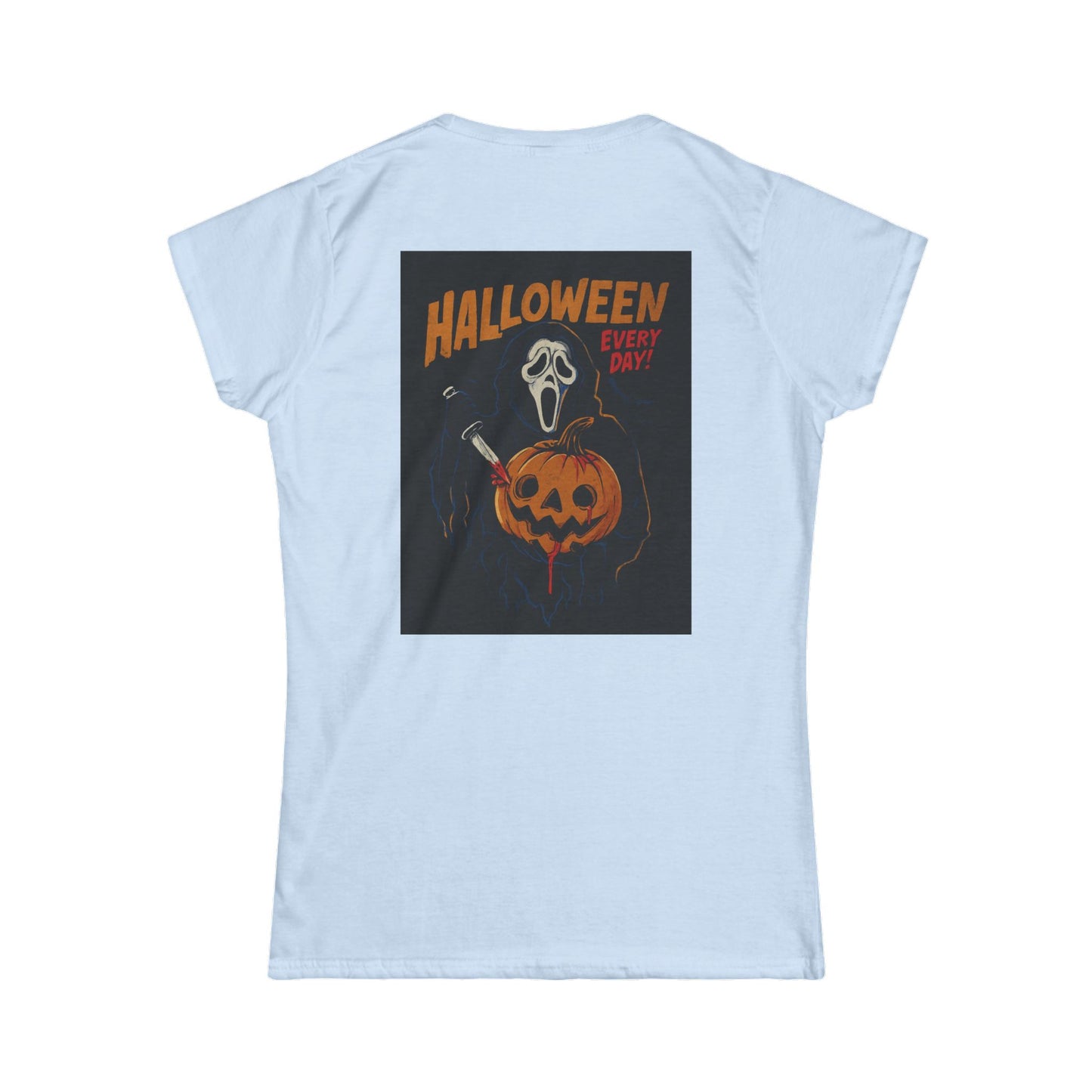 Halloween Women's Softstyle Tee, Spooky T-Shirt, Ghost Print Shirt, Halloween Costume Top, Pumpkin Graphic Tee, Fall Fashion