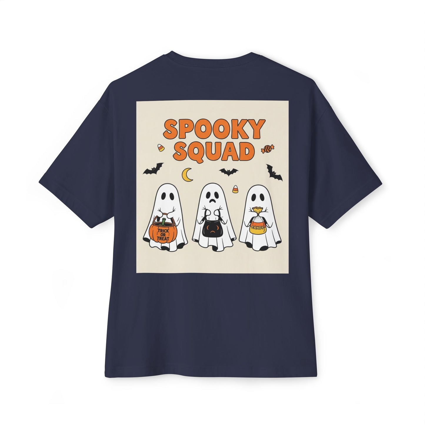 Spooky Squad Unisex Oversized Tee, Halloween Ghost Shirt, Cute Fall Apparel, Festival Wear, Cozy Casual Tee