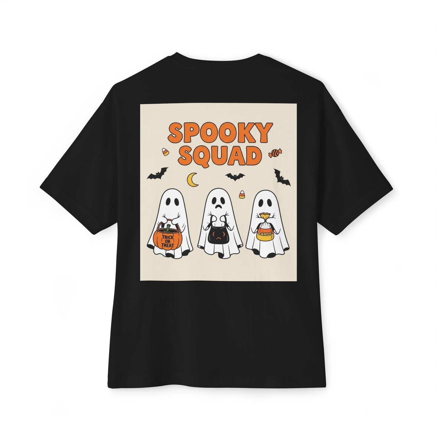 Spooky Squad Unisex Oversized Tee, Halloween Ghost Shirt, Cute Fall Apparel, Festival Wear, Cozy Casual Tee