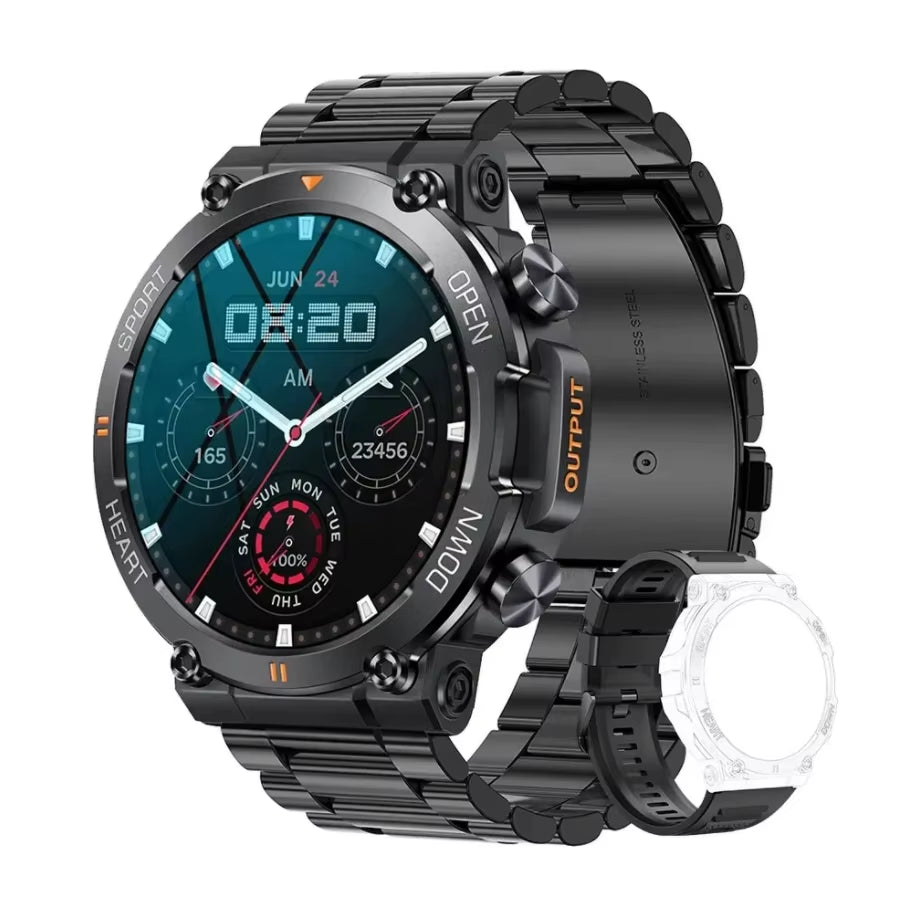 Smart Watch for Men Heart Rate Blood Bluetooth Sport 400Mah Long Standby 1.39 Inch 360*360 HD Screen Outdoors Smartwatch K56Pro