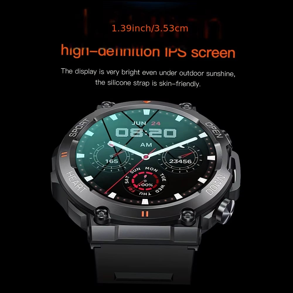 Smart Watch for Men Heart Rate Blood Bluetooth Sport 400Mah Long Standby 1.39 Inch 360*360 HD Screen Outdoors Smartwatch K56Pro