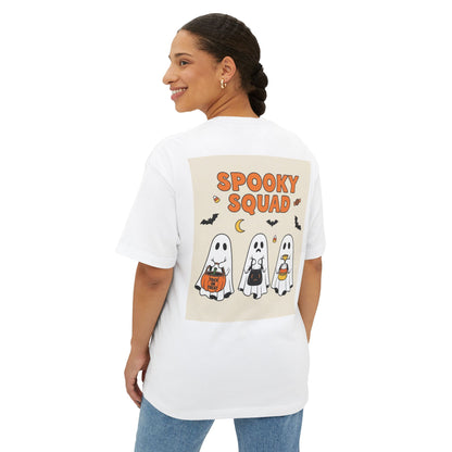 Spooky Squad Unisex Oversized Tee, Halloween Ghost Shirt, Cute Fall Apparel, Festival Wear, Cozy Casual Tee