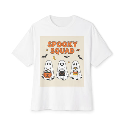 Spooky Squad Unisex Oversized Tee, Halloween Ghost Shirt, Cute Fall Apparel, Festival Wear, Cozy Casual Tee