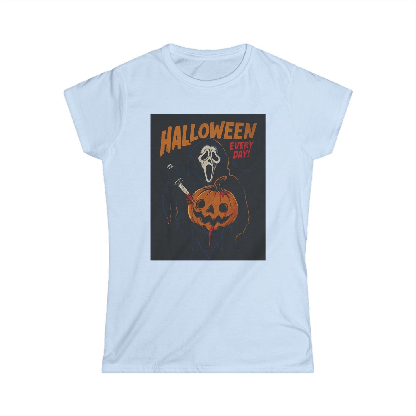Halloween Women's Softstyle Tee, Spooky T-Shirt, Ghost Print Shirt, Halloween Costume Top, Pumpkin Graphic Tee, Fall Fashion