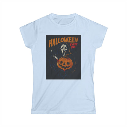Halloween Women's Softstyle Tee, Spooky T-Shirt, Ghost Print Shirt, Halloween Costume Top, Pumpkin Graphic Tee, Fall Fashion