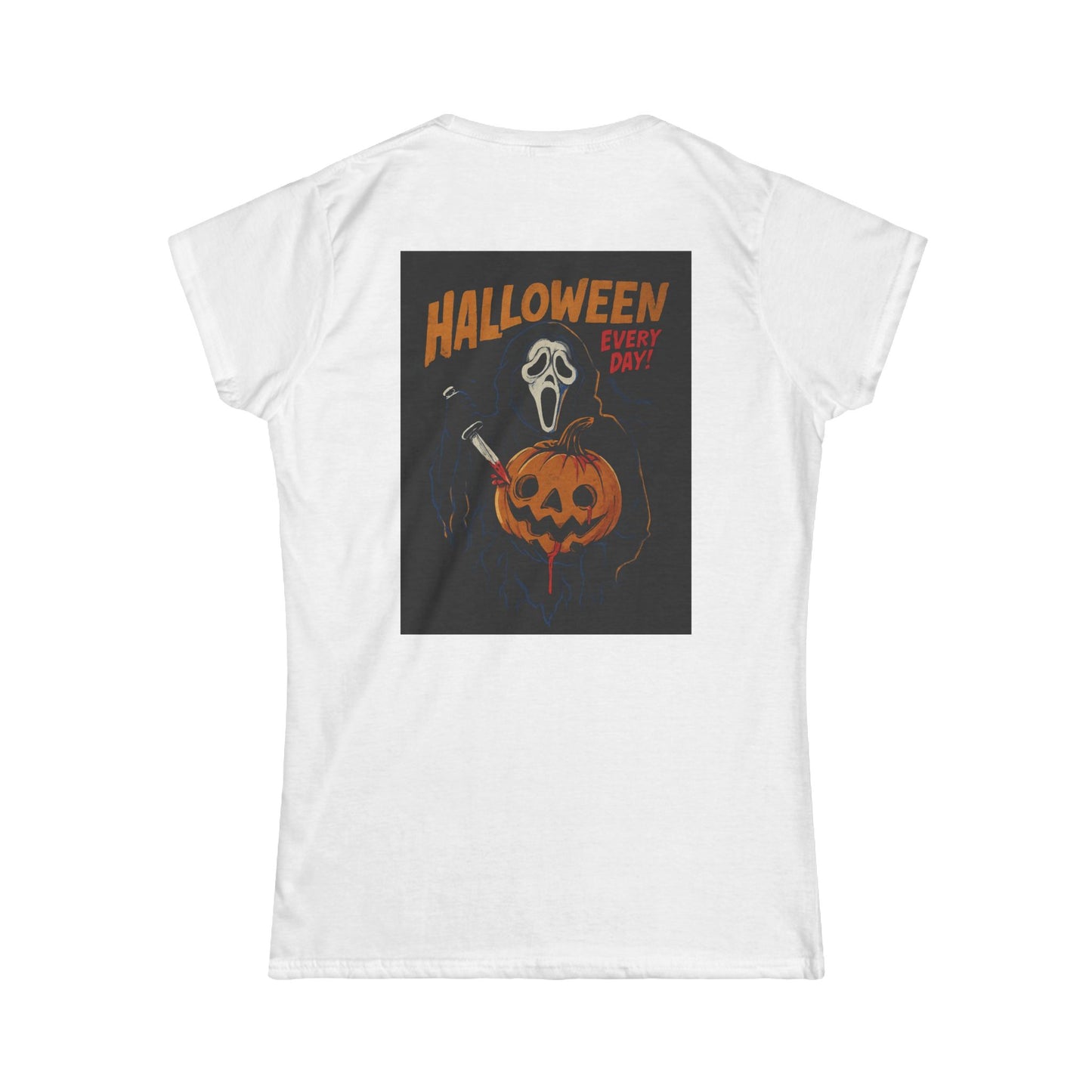 Halloween Women's Softstyle Tee, Spooky T-Shirt, Ghost Print Shirt, Halloween Costume Top, Pumpkin Graphic Tee, Fall Fashion