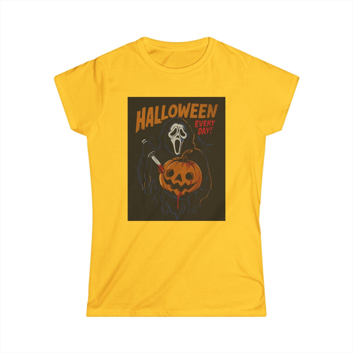 Halloween Women's Softstyle Tee, Spooky T-Shirt, Ghost Print Shirt, Halloween Costume Top, Pumpkin Graphic Tee, Fall Fashion