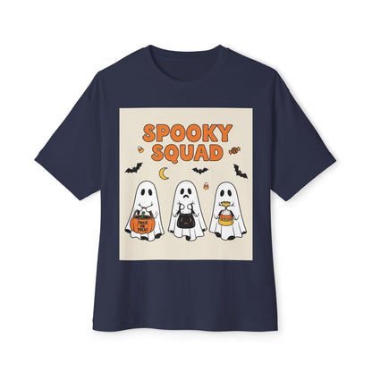 Spooky Squad Unisex Oversized Tee, Halloween Ghost Shirt, Cute Fall Apparel, Festival Wear, Cozy Casual Tee