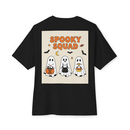 Spooky Squad Unisex Oversized Tee, Halloween Ghost Shirt, Cute Fall Apparel, Festival Wear, Cozy Casual Tee